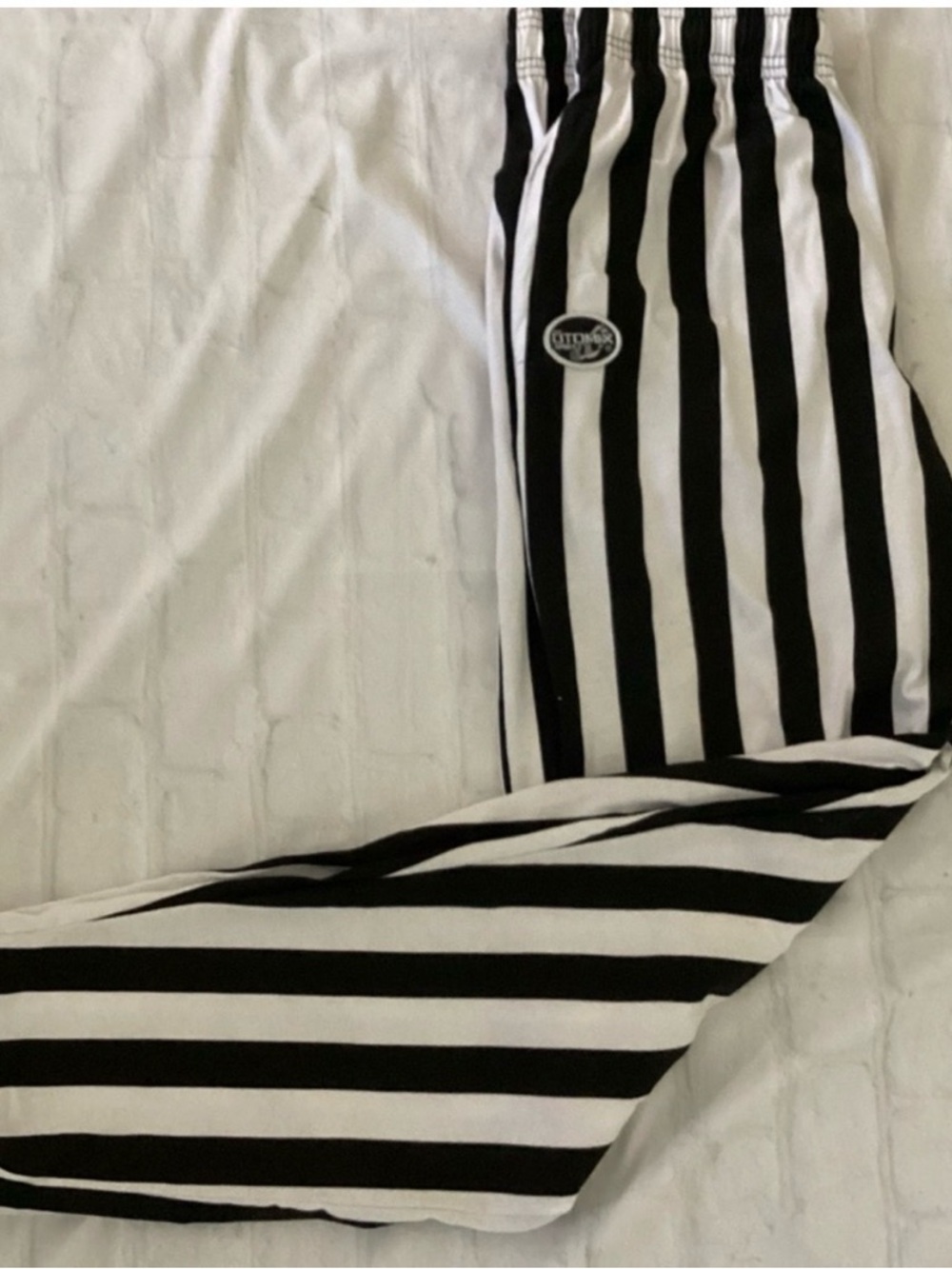 Black and White Striped Sweatpants
